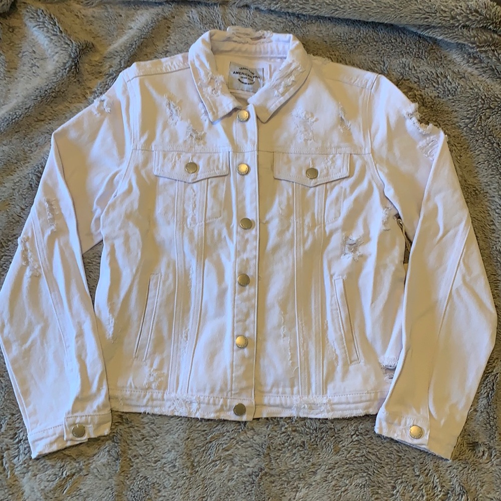 White Distressed Denim Jacket